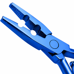 MANAN INSTRUMENTS Pinces à extensions de cheveux en acier inoxydable bleues pour l'installation et le retrait - Product Image 2