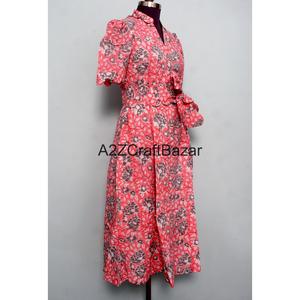 Robe décontractée confortable en tissu 100% coton pour filles, femmes, dames, col en V, manches courtes, coupe évasée, pour la plage, les fêtes, design tendance - Product Image 5