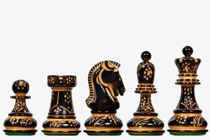 Pièces d'échecs vintage style Dubrovnik 1950, roi de 3,7 cm, finition brûlée et bois de buis, au meilleur prix - Product Image 2
