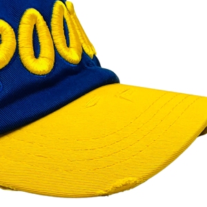 Casquette de baseball bleu marine et jaune avec broderie P 2024, casquette snapback bicolore réglable, personnalisable, style sportif, streetwear décontracté - Product Image 3