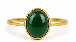 แหวนทองชุบประดับพลอยออนิกซ์สีเขียวทำมือ Ha Gems สำหรับผู้หญิงผู้ชาย สไตล์วินเทจ โบโฮ เครื่องประดับพลอย |   ของขวัญสุดหรูสำหรับ - Product Image 1