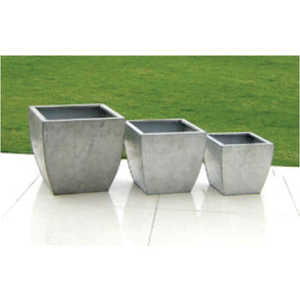 Macetas Modernas Cuadradas de Fibra de Piedra, Juego de Macetas Grandes de Cemento para Jardín, Decoración de Patio y Paisajismo - Product Image 1