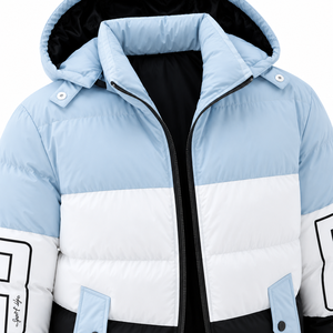 Mens Winter Color Block Zip-Up Puffer Jacket <b>Canvas</b> <b>Plain</b> Dyed Stand Outdoor Windproof Breathable Eco-Friendly Anti-Bacterial - Product Image 6