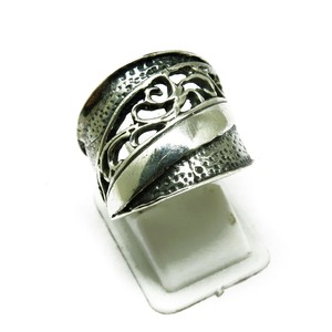 Anillos de Plata Oxidada con Engaste de Bisel Estilo Bohemio, Joyería Fina de Plata - Product Image 3