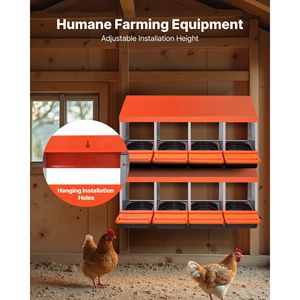 Nido Metálico Resistente a la Corrosión para Gallinas, 4 Compartimentos con Nido Inclinado de 15 a 30 Pulgadas, Jaulas Estables para Animales - Product Image 5
