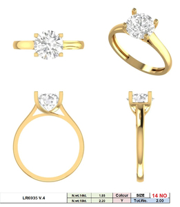 Anillo de Compromiso Clásico de Oro de 14K con Diamante Solitario de 2 Quilates Cultivado en Laboratorio, Corte Brillante, Certificado IGI, VVS, Atemporal - Product Image 5