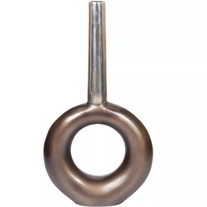 Vase de table en aluminium moderne et contemporain, fait main, design géométrique, écologique, capacité d'absorption d'eau, hauteur 39 cm - Product Image 1