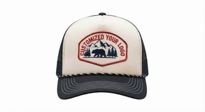 Casquette de baseball unisexe de haute qualité à 6 panneaux en maille 100 % coton, ajustable, bleue, pour adulte, 4 saisons, personnalisable avec broderie, style trucker - Product Image 2