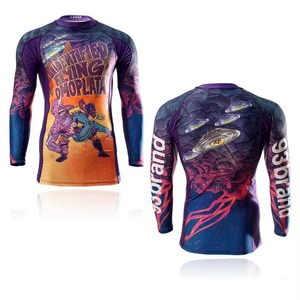 Best Quality <b>Men's</b> <b>Compression</b> <b>Shirt</b> MMA Rash Guard Short BJJ Top Selling Customized Sublimation Breathable Anti-UV Front - Product Image 6