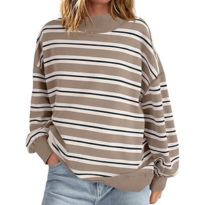 Custom Women Mock Neck Sweatshirt Heavyweight Lined Private Label Supplier - Product Image 1