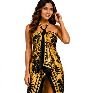 Premium lightweight polyester Sarong <b>Wrap</b> for Women elei tribal <b>Beach</b> Cover Up Resort Vacation Swimwear Lightweight Island - Product Image 1