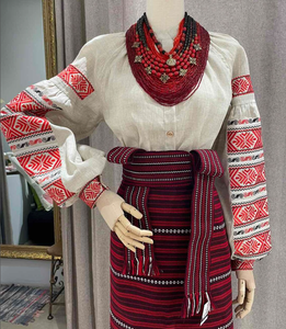 Ceinture en laine tricotée à la main de style ethnique, motif traditionnel, ceinture de style hippie - Product Image 3