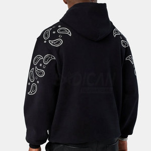 Sudadera con Capucha de Algodón 100% con Pedrería y Bolsillos, Diseño Básico y Cómodo para Invierno, Tejido de Felpa para Uso Casual, MOQ Bajo - Product Image 2