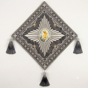 Vêtement Liturgique Orthodoxe Catholique Brodé Epigonation Diamanté pour Évêque et Prêtre, avec Pompon en Fil Doré, ShineWays - Product Image 5