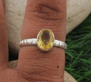Bague en argent sterling 925 avec citrine naturelle, pierre précieuse jaune taille brillant de luxe pour femme, bijoux pour mariage, anniversaire, fiançailles - Product Image 4