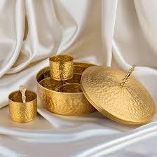 Handcrafted Hammered Brass Masala <b>Box</b> with Lid Spoon Traditional Spice Storage <b>Container</b> - Product Image 4