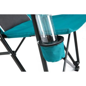 Sedia da Giardino Pieghevole Blu Resistente con Schienale Alto e Portabicchieri, Capacità 250 Libbre, Arredo da Campeggio - Product Image 5