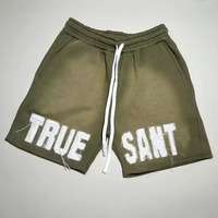 Ensemble de shorts et t-shirts streetwear personnalisés, style boxy, poids lourd, deux pièces, avec appliqué et patchs déchirés