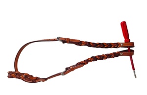 Bridon en cuir tressé à la main style western avec harnais et ferrures en acier inoxydable - Product Image 2