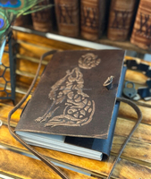 Carnet de croquis A5 rigide en cuir pleine fleur, motif loup gaufré, fait main, prix d'usine, pour dessin au crayon, journal, livre de sorts, cadeau