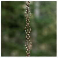 Chaîne de pluie suspendue en forme de diamant en cuivre, décoration de jardin extérieure, style luxueux, décoration de flux d'eau en aluminium