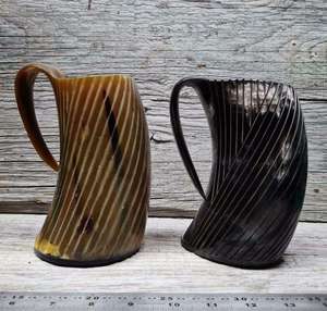 Authentic Handcrafted Handmade Eco-Friendly Viking Style Horn Mug Rustic Beer Stein Tankard Handle Mead Wine Ale Liquor Lovers - Product Image 3