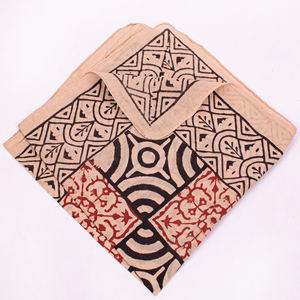 Foulard carré en coton écologique, style Bagaru, imprimé à la main, bandana unisexe respirant, à nouer autour du cou ou sur la tête - Product Image 2