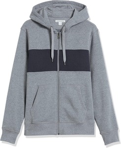 Sweat-shirt à capuche gris pour homme, design color block, coupe classique, vêtement décontracté pour l'automne, matière French Terry, style avec poche - Product Image 4