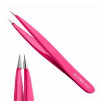 Pince à épiler à pointe fine ZETOMED PRO de haute qualité, en acier inoxydable, pour une utilisation fluide, outil de beauté et de soin. |   Rouge