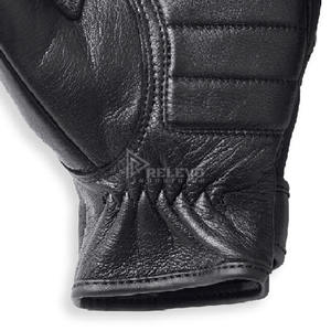 Gants d'hiver imperméables en cuir, mitaines thermiques doublées polaire, coupe-vent, équipement moto, mitaines de protection à manchette longue, fabrication usine - Product Image 6