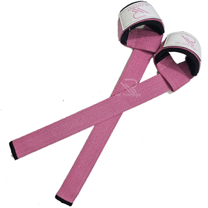 Bandes de poignet en coton rose avec logo personnalisé, réglables avec velcro, pour la musculation, pour femmes - Product Image 1
