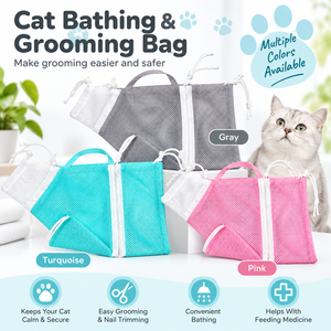 Multifunctional Cat Bathing Bag Adjustable Anti-Scratch Pet Grooming Mesh Bag <b>for</b> <b>Bath</b> Nail <b>Trim</b> Ear Cleaning Medicine Feeding - Product Image 2