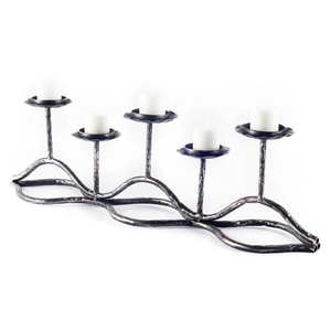 Rustic Boat Shaped Metal <b>Candle</b> Holder Antique Gold 5-Light Taper Candlestick <b>Tray</b> Long Dining Table Runner Centerpiece for Home - Product Image 5