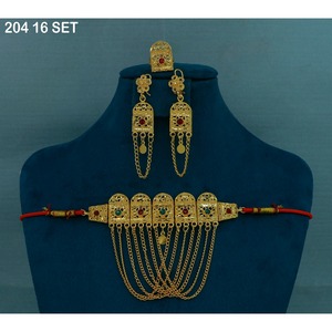 Luxury Exquisite Fashionable Middle Eastern <b>Wedding</b> Jewelry Latest MIJ Elegant High Quality Gold Plated Vintage Jewelry Set - Product Image 5