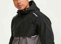 Veste coupe-vent à capuche pour homme, style sportif, en polyester, avec fermeture éclair, logo frontal, 140g, pour l'automne