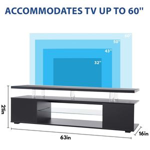 Mobile TV Grande da 70 Pollici con LED, Centro Intrattenimento Gaming, Consolle Portaoggetti Multimediale, Tavolo Laterale per Soggiorno, Nero - Product Image 4