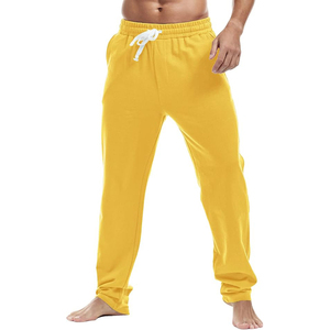 Pantalon de jogging décontracté pour homme en coton gris, taille élastique, avec lacets, léger, respirant, avec poches latérales, pour l'automne - Product Image 1