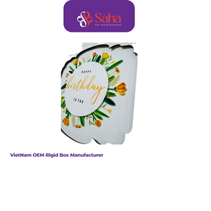 Caja Rígida de Regalo de Cumpleaños de Lujo Personalizada OEM, Elegante Caja Cuadrada de Cartón con Flores, Fabricante Vietnamita de Cajas de Empaque para Bodas y Fiestas - Product Image 4