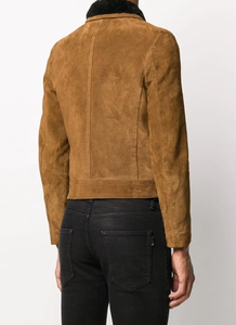 Veste en cuir véritable pour homme de qualité supérieure pour l'automne et l'hiver, style streetwear uni teint - Product Image 5