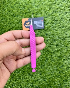 Pinzas de pestañas rosas personalizadas de etiqueta privada con mango de corazón Pinzas de extensión de pestañas con pinzas de pestañas de agarre de fibra de corazón - Product Image 2