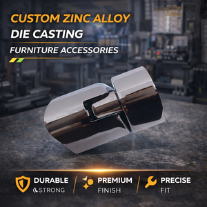 Accessoires de meubles en alliage de zinc moulé sous pression sur mesure, certifiés ISO 9001, service OEM pour applications automobiles et électroniques - Product Image 2