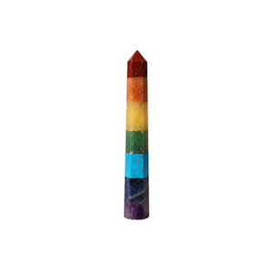 Obelisco de Piedras Preciosas Arcoíris, Varita de Cristal Pulida, Torre de Reiki de Siete Chakras, Figura Decorativa para Meditación y Decoración del Hogar - Product Image 1