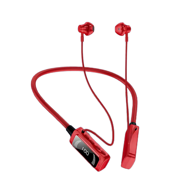Wireless BT 5.3 Neckband Headphones IPX5 Waterproof Hifi Stereo Sport Earbuds With LED Display Magnetic Running Earphones