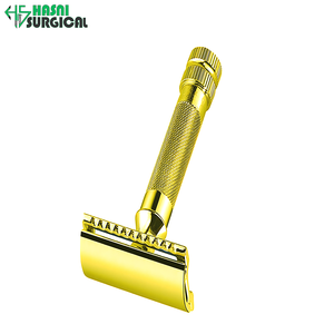 Fournisseur d'instruments de beauté pour les distributeurs - Rasoir de sécurité classique à double tranchant pour hommes, couleur or - Product Image 2