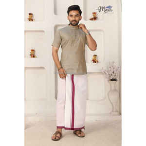 Fabfabzoneindia Presenting Diwali Combo Readymade Shirt Dhoti With Saree - Product Image 2