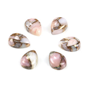 Natural genuino Mohave Natural Rosa ópalo cobre 10x14mm pera calibrada cabujón piedra preciosa suelta para la fabricación de joyas proveedor - Product Image 2