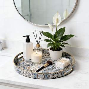 Plateau en bois massif imprimé, taille personnalisable, plateau de service pour fruits et aliments, lot de 3, artisanat fait main, plateau imprimé émail de qualité supérieure - Product Image 2