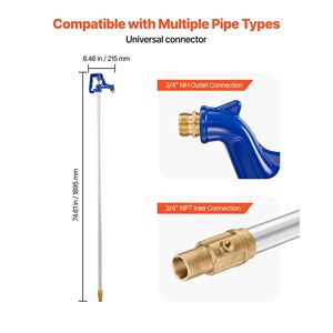 Rubinetto da Giardino Antigelo da 1,9 m, Profondità di Interramento 1,2 m, Connessione Tubo NPT da 3/4 pollici, Rubinetto Esterno Antigelo con Leva e Impugnatura - Product Image 5