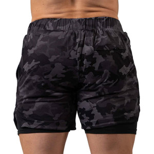 Shorts de sport pour homme 2 en 1 camouflage, séchage rapide, compression, entraînement - Product Image 4
