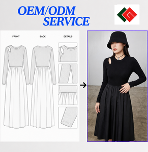 Vestido Largo de Verano para Mujer, Estilo Vintage, Transpirable, Tejido, Liso, Casual, Elegante, de Manga Larga, Corte en A, Venta al Por Mayor - Product Image 6